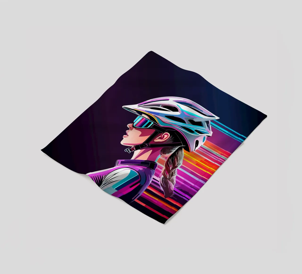 Starkes Rennrad Design – Stilvolle Radfahrerin in Action fleece blanket by Radkunstwerk