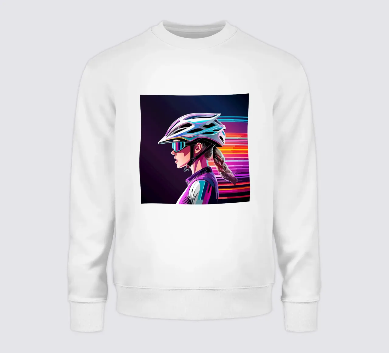 Starkes Rennrad Design – Stilvolle Radfahrerin in Action sweatshirt by Radkunstwerk