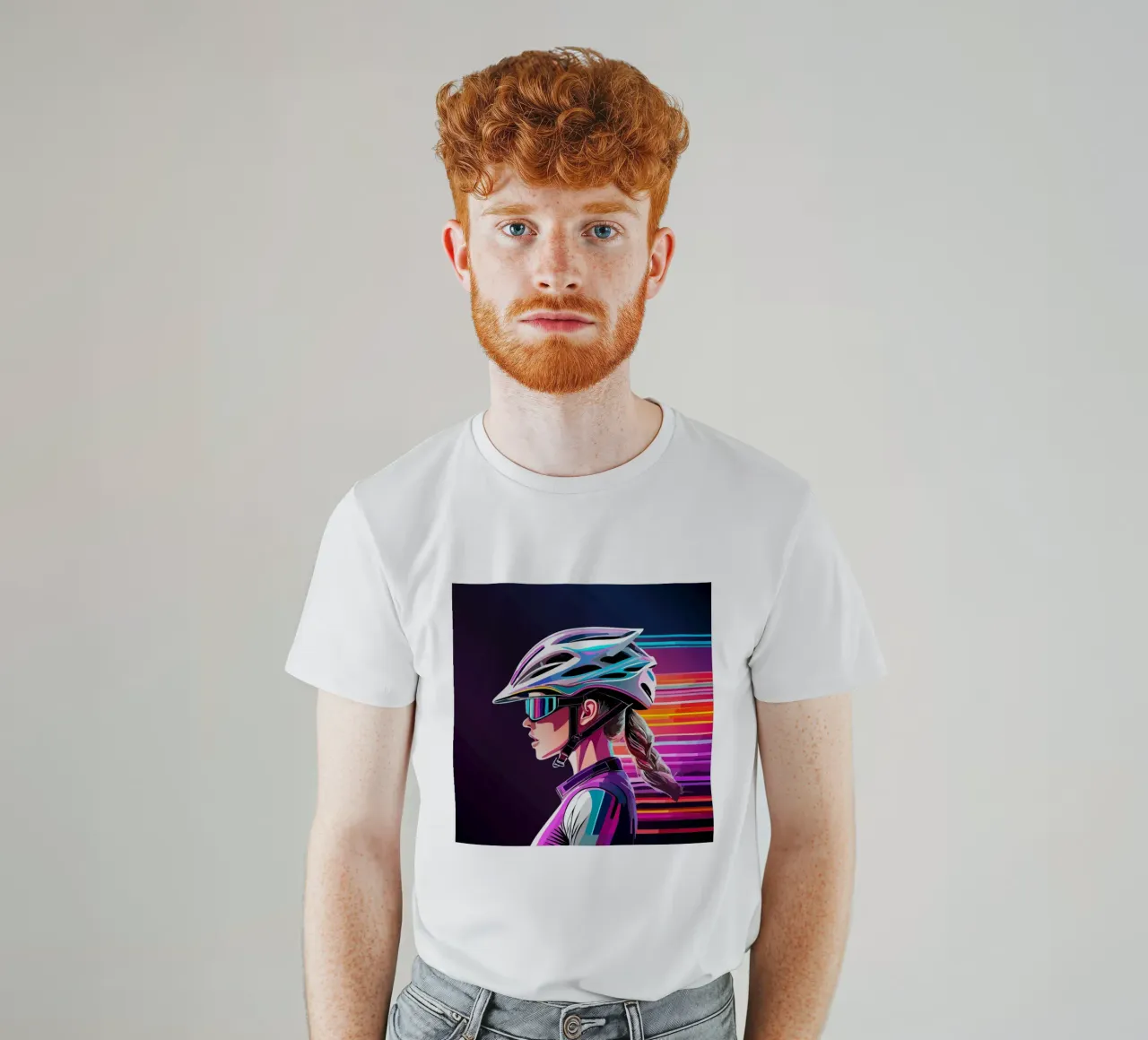 Starkes Rennrad Design – Stilvolle Radfahrerin in Action t-shirt da Radkunstwerk