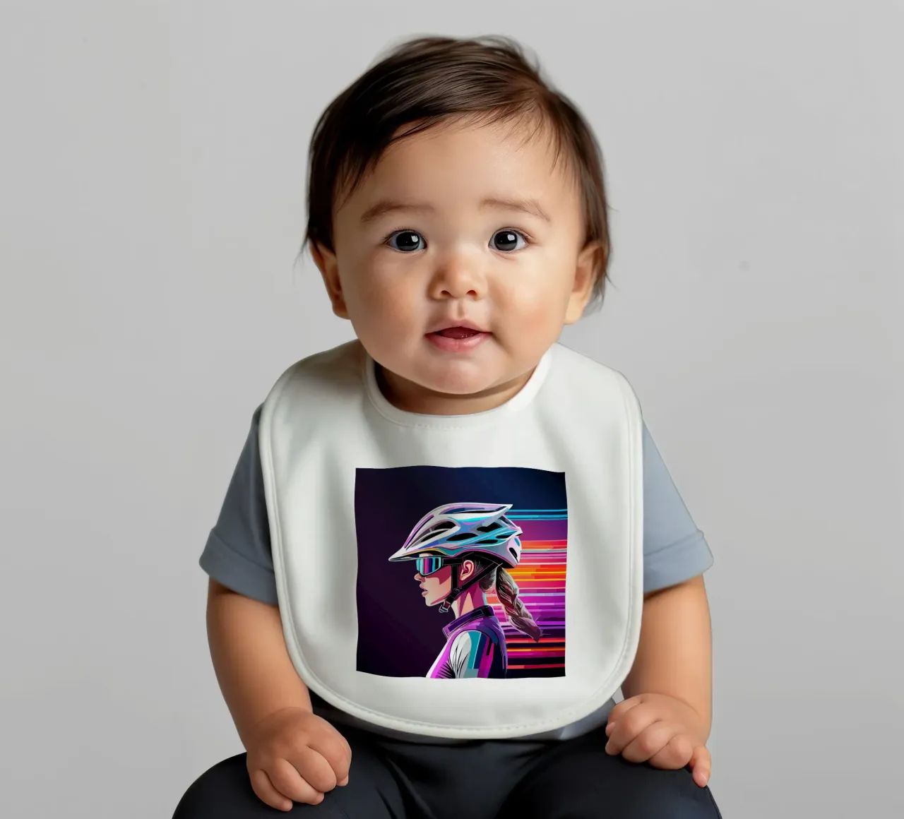 Starkes Rennrad Design – Stilvolle Radfahrerin in Action bavaglino da Radkunstwerk