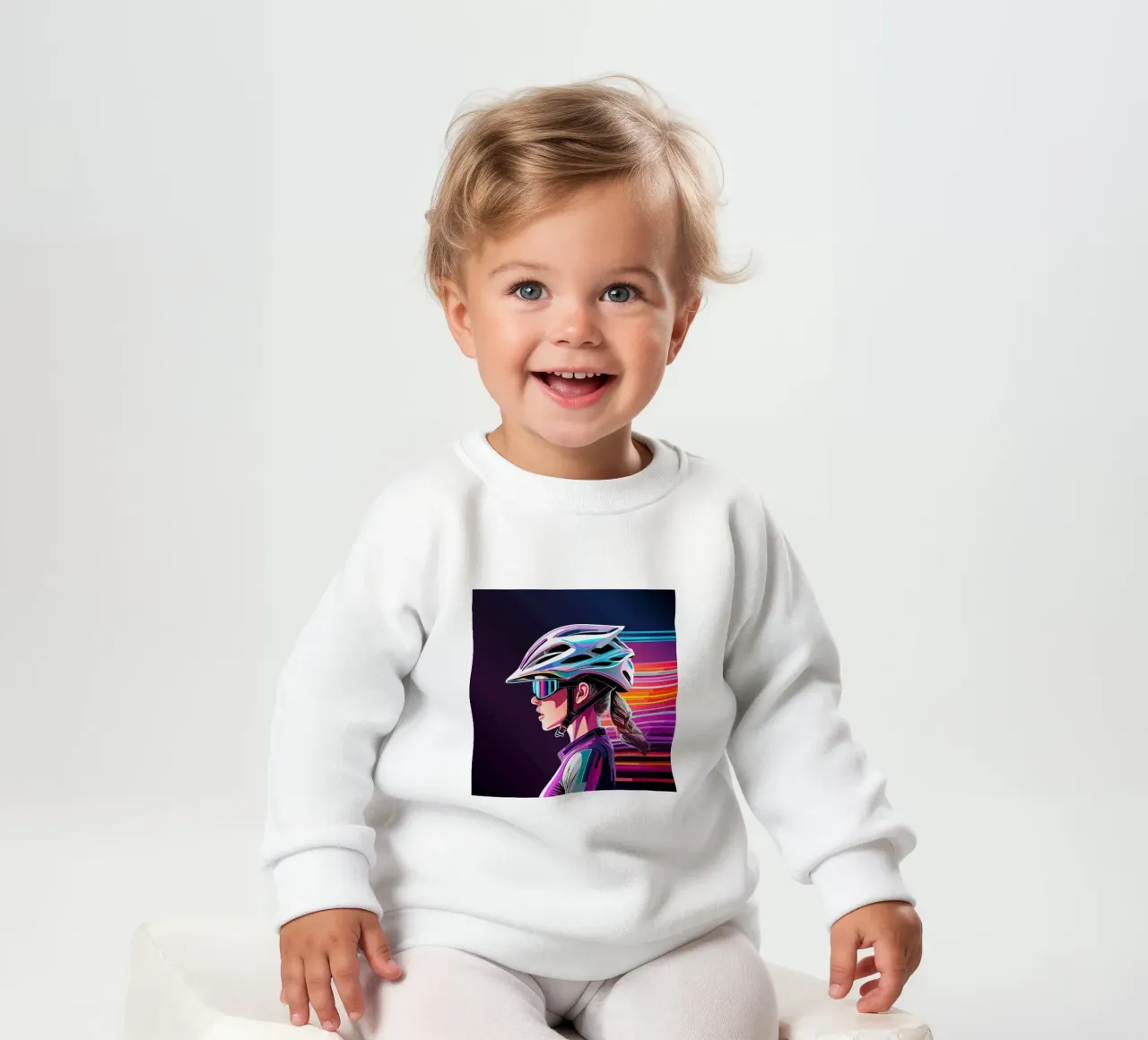 Starkes Rennrad Design – Stilvolle Radfahrerin in Action sweat pour bébé de Radkunstwerk