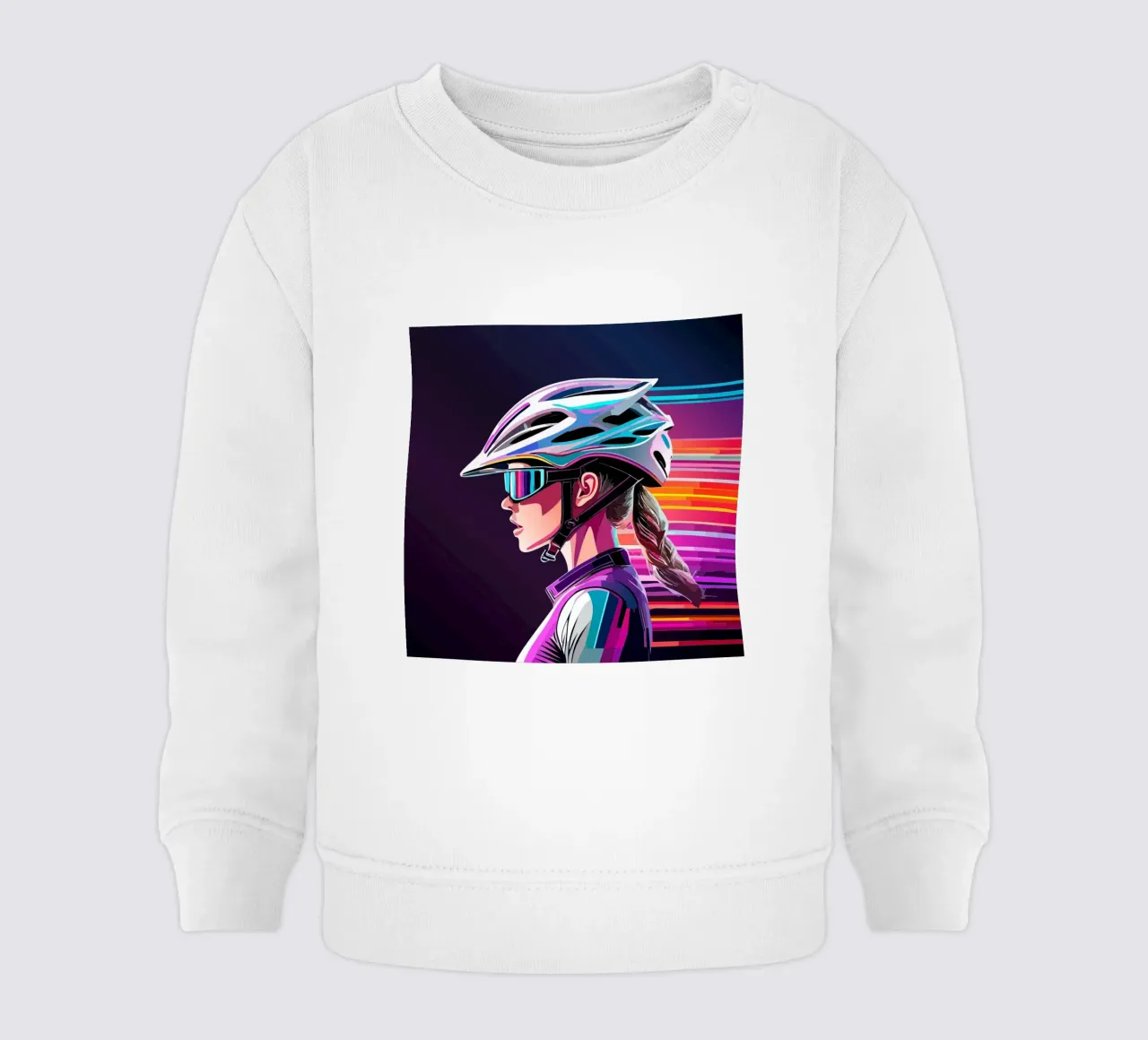 Starkes Rennrad Design – Stilvolle Radfahrerin in Action felpa neonato da Radkunstwerk