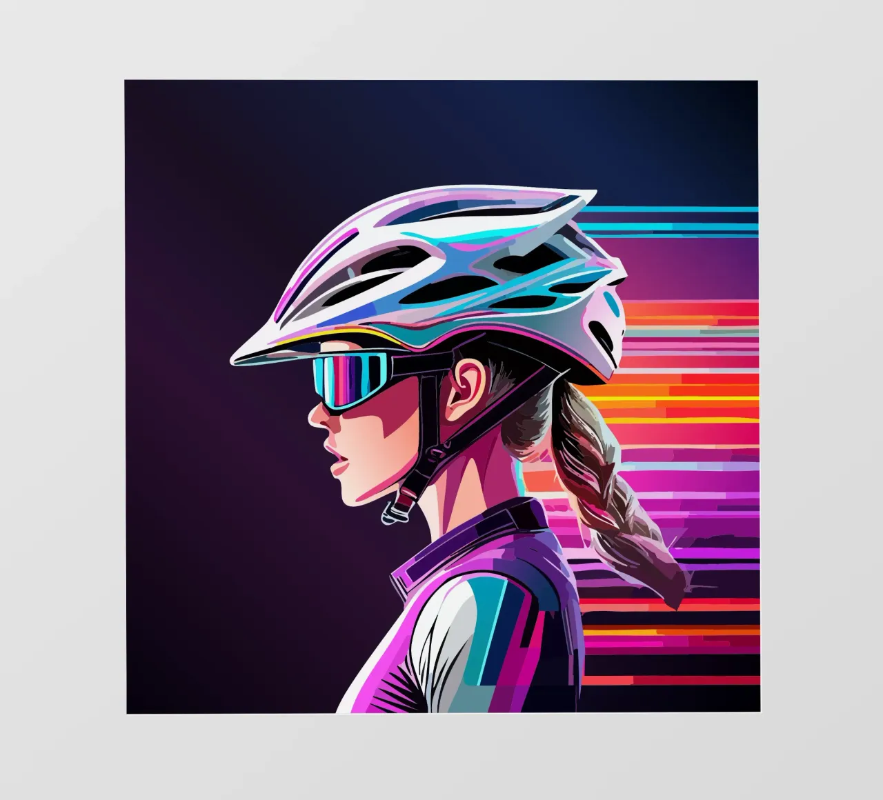 Starkes Rennrad Design – Stilvolle Radfahrerin in Action backlit film by Radkunstwerk