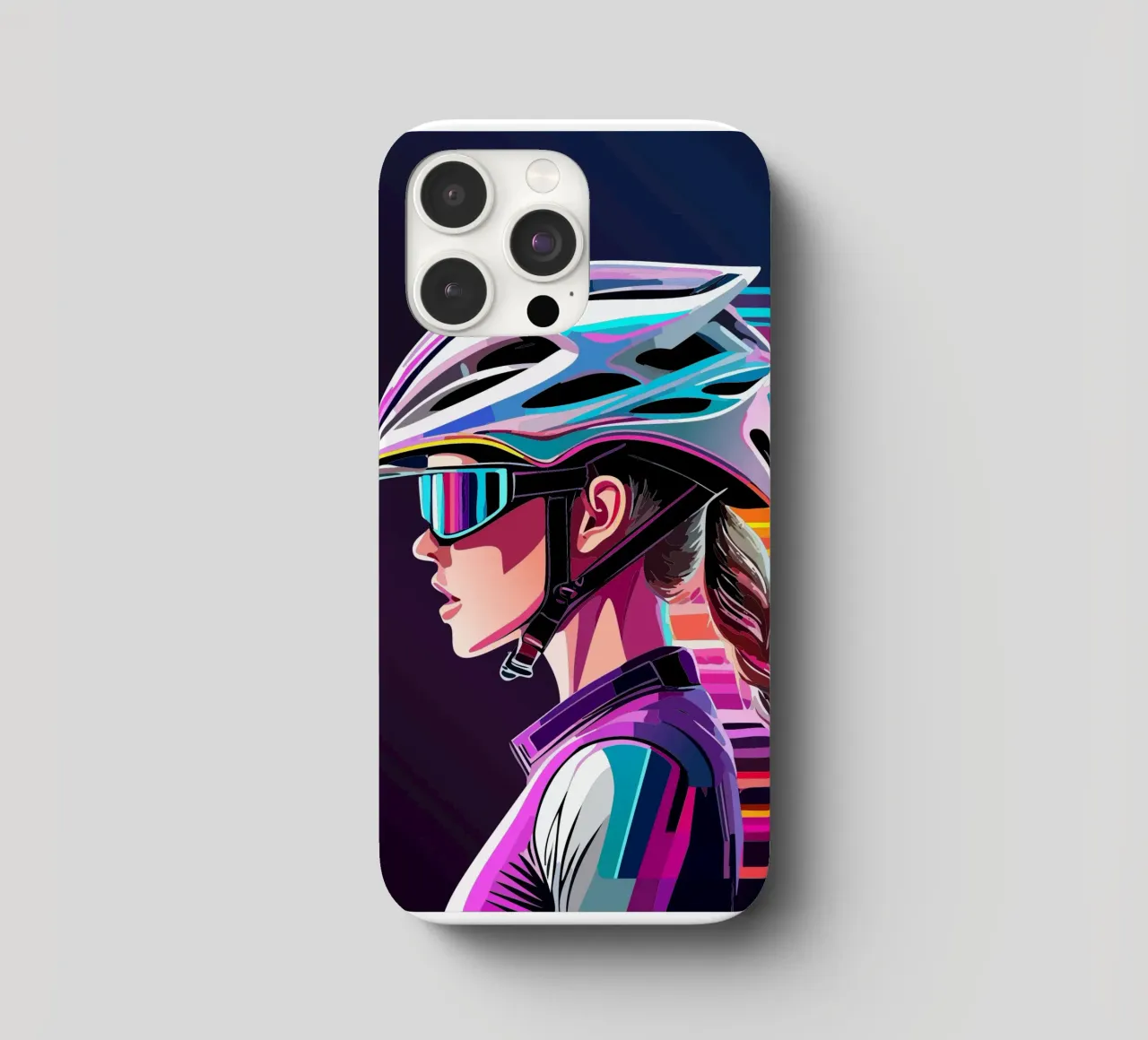 Starkes Rennrad Design – Stilvolle Radfahrerin in Action cover iphone da Radkunstwerk