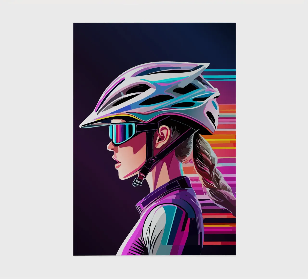 Starkes Rennrad Design – Stilvolle Radfahrerin in Action Notizbuch von Radkunstwerk