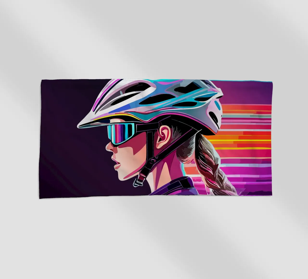 Starkes Rennrad Design – Stilvolle Radfahrerin in Action telo mare da Radkunstwerk