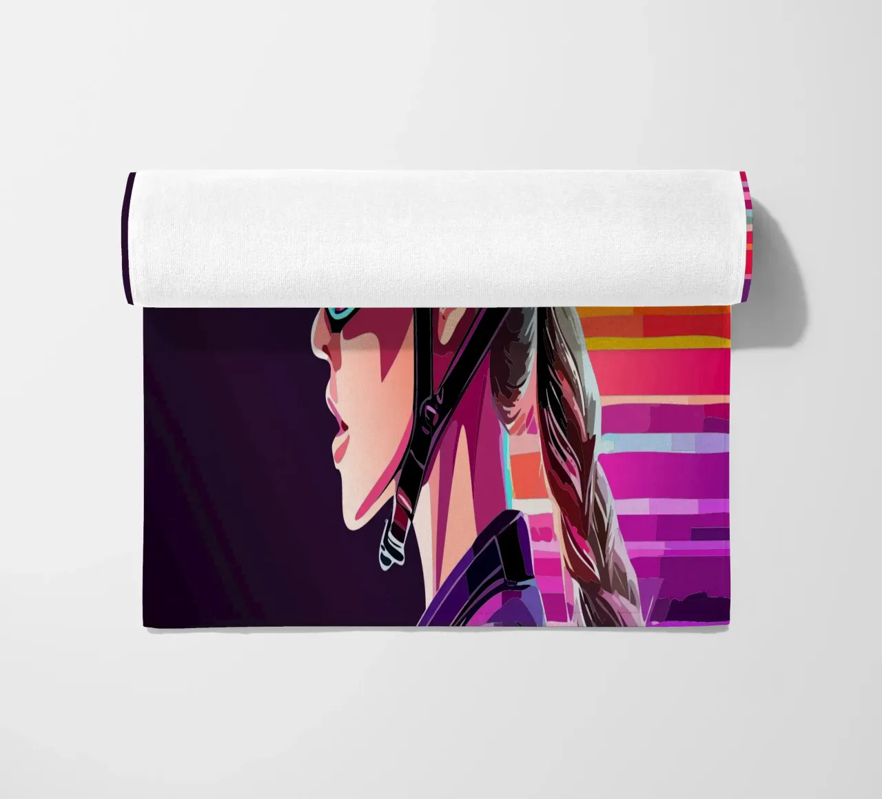 Starkes Rennrad Design – Stilvolle Radfahrerin in Action telo mare da Radkunstwerk