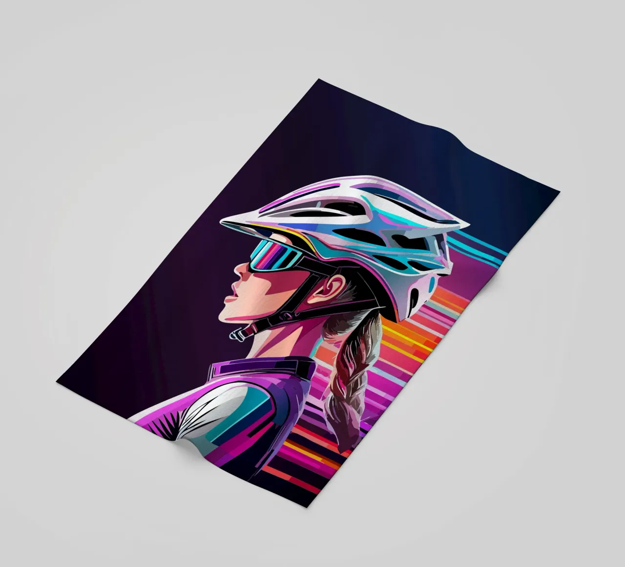 Starkes Rennrad Design – Stilvolle Radfahrerin in Action telo mare da Radkunstwerk