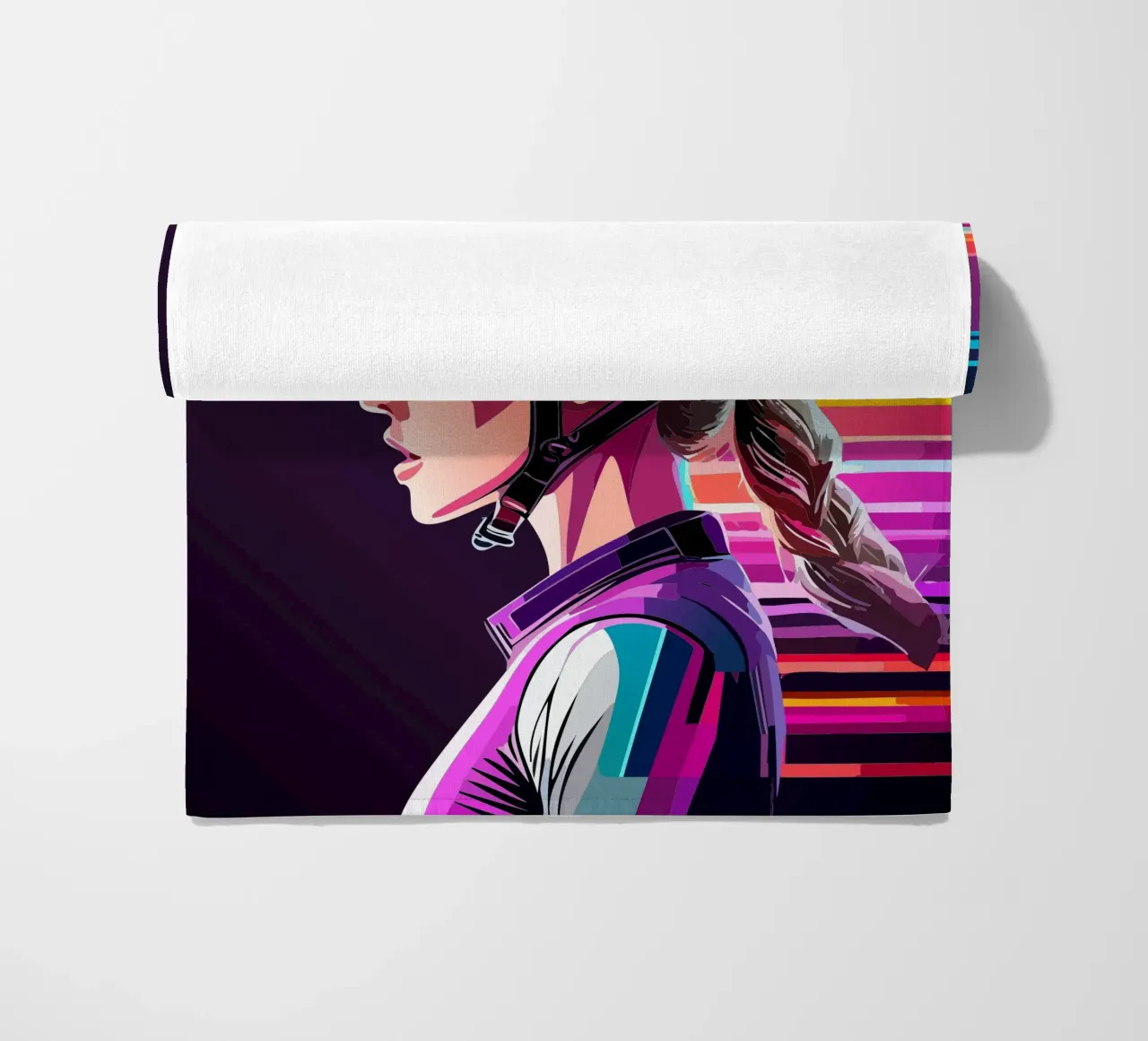 Starkes Rennrad Design – Stilvolle Radfahrerin in Action telo mare da Radkunstwerk