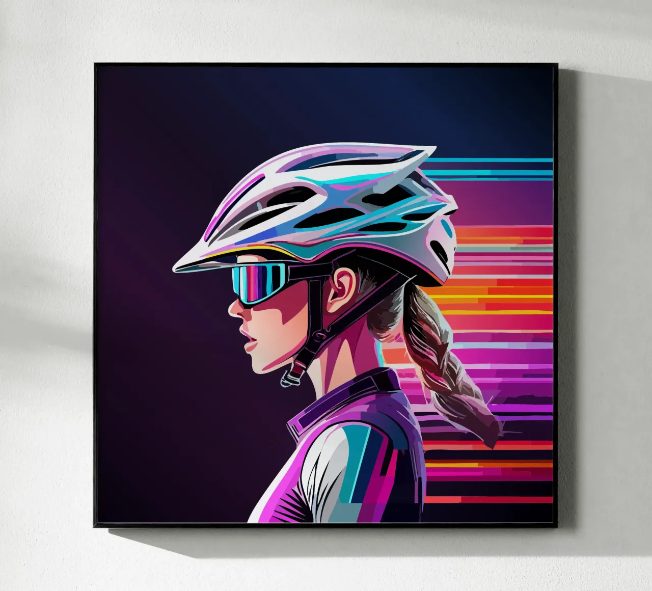 Starkes Rennrad Design – Stilvolle Radfahrerin in Action plexiglass da Radkunstwerk