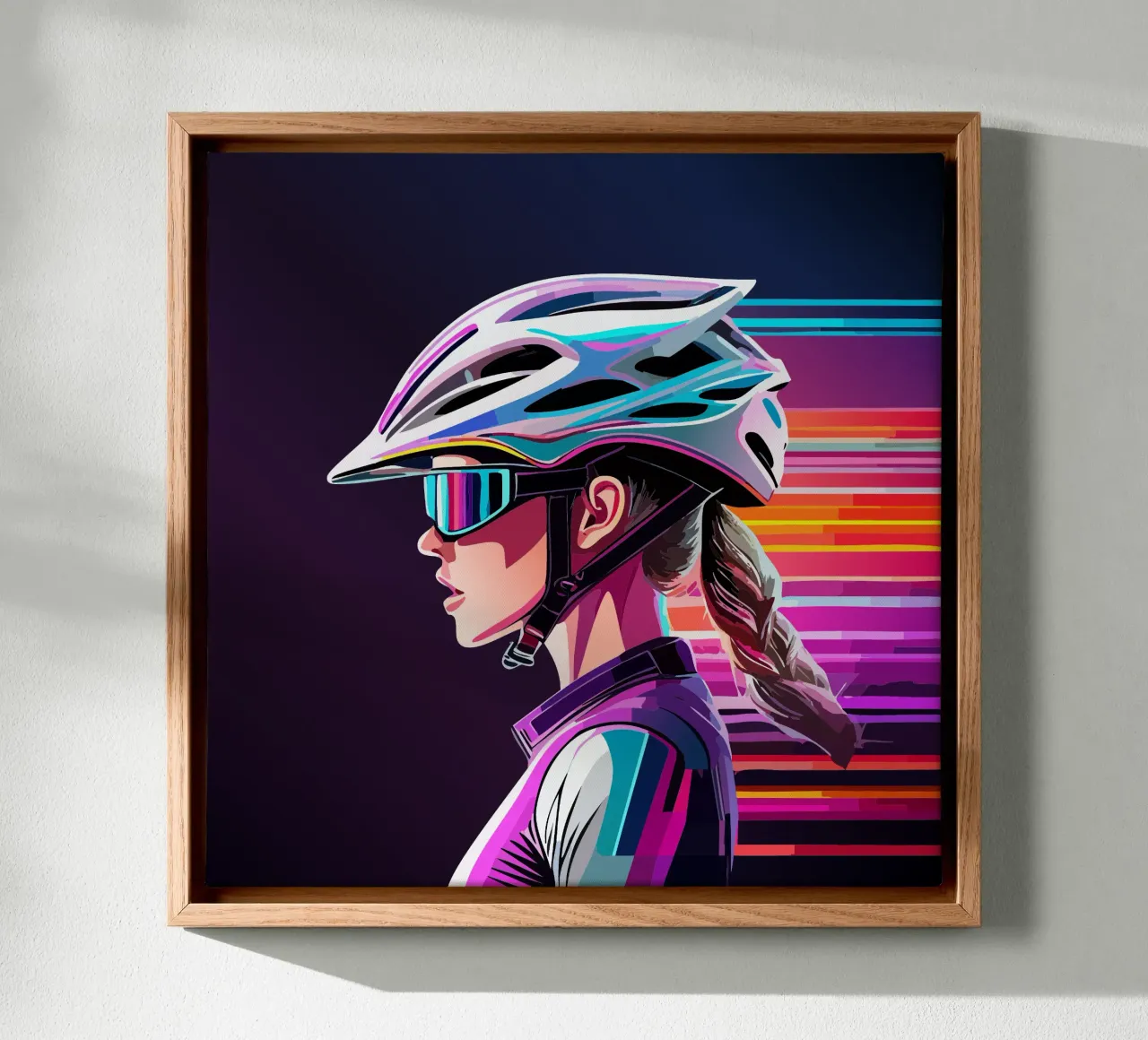 Starkes Rennrad Design – Stilvolle Radfahrerin in Action tela da Radkunstwerk