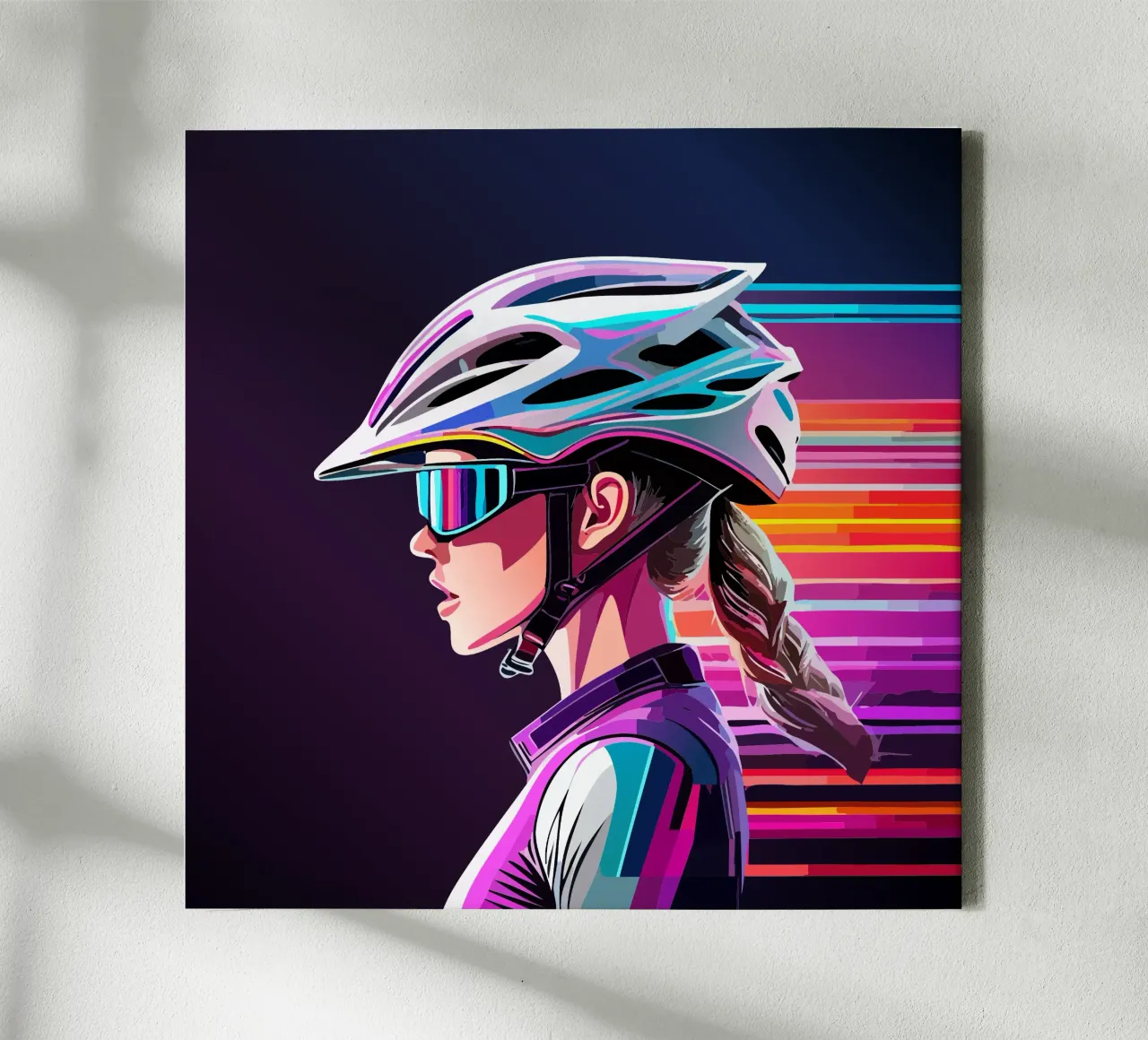 Starkes Rennrad Design – Stilvolle Radfahrerin in Action tela da Radkunstwerk