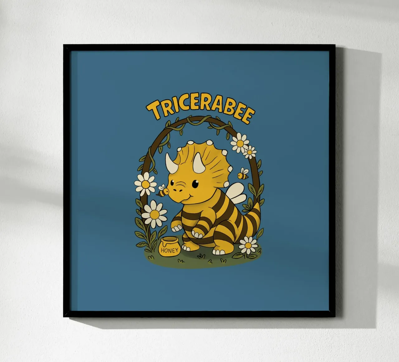 TriceraBee poster con telaio in legno da Loobs