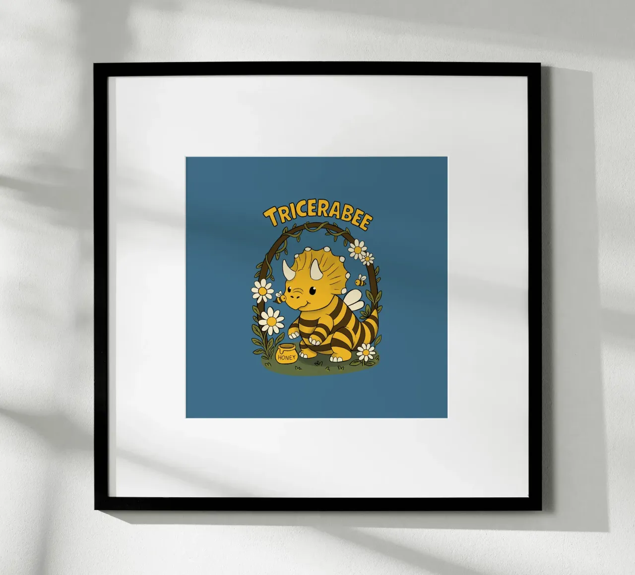 TriceraBee poster con telaio in legno da Loobs