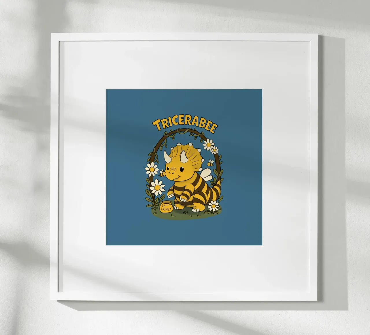 TriceraBee poster con telaio in legno da Loobs