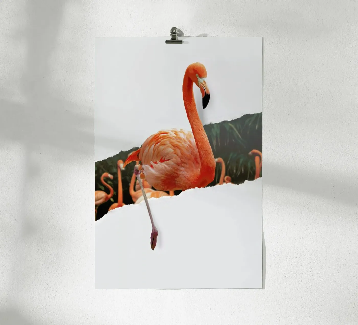 Flamingo Torn Paper poster da JONAS LOOSE KIDS