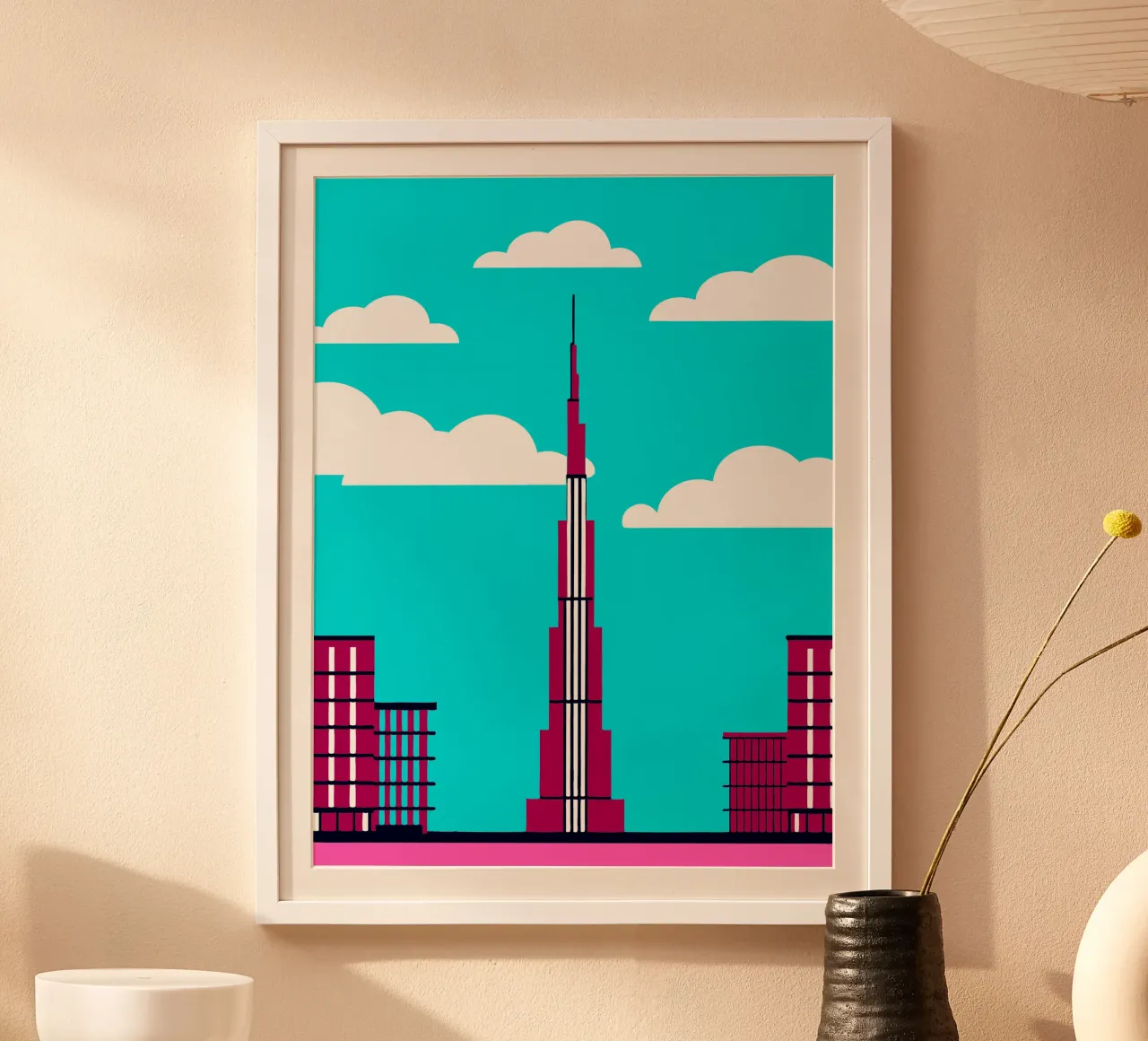 Torre del Burj Khalifa poster con telaio in legno da TODAY'S SHOP