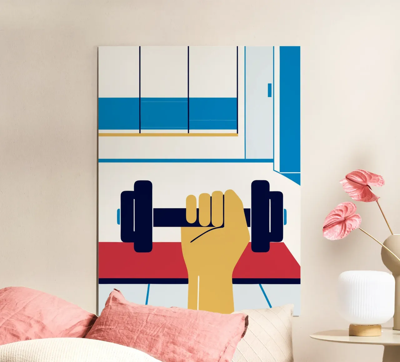 Manubrio fitness poster con telaio in legno da TODAY'S SHOP