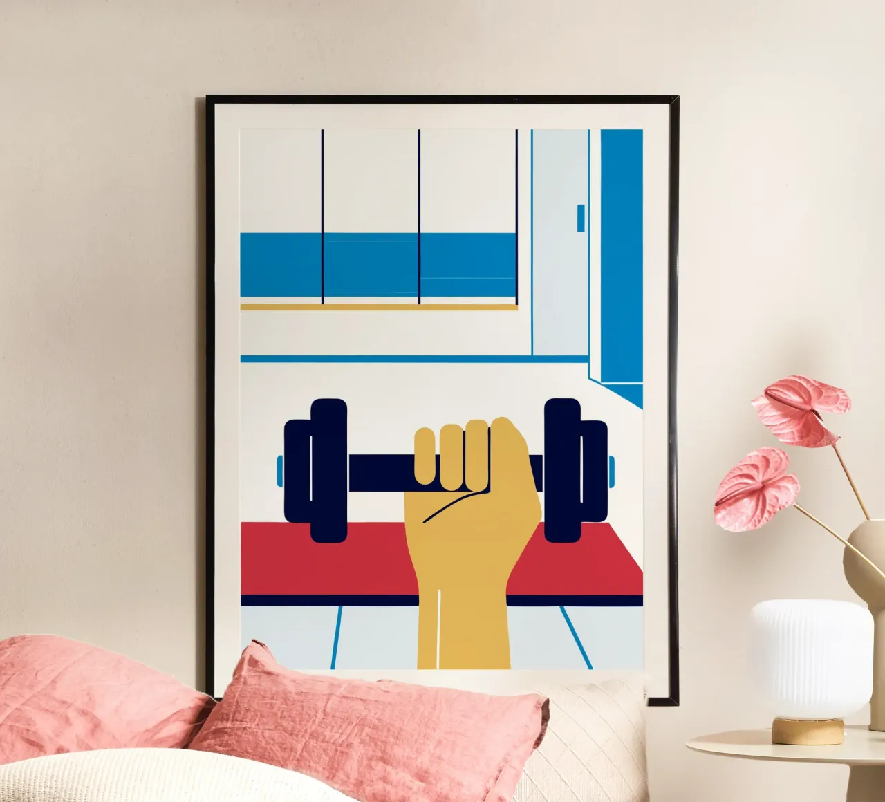 Manubrio fitness poster con telaio in legno da TODAY'S SHOP