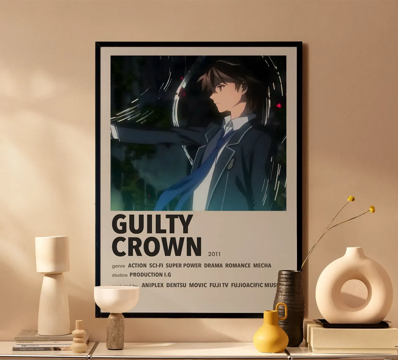 GUILTY  CROWN  2011 poster con telaio in alluminio da Totoya
