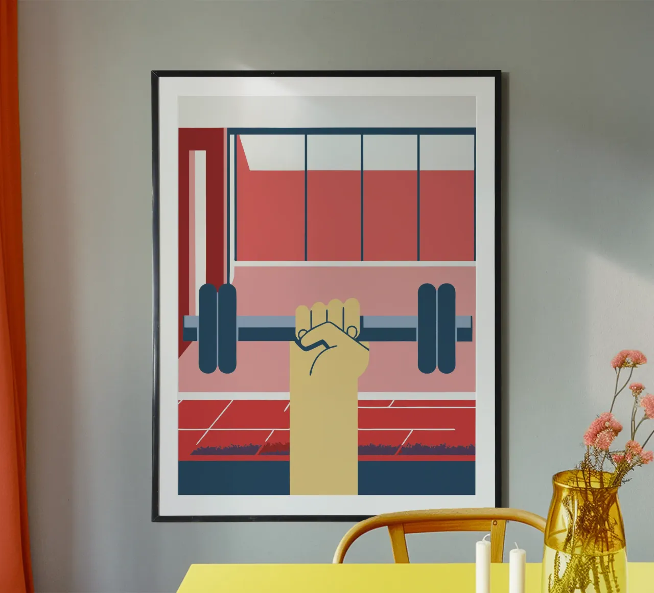 Manubrio fitness poster con telaio in plastica da TODAY'S SHOP