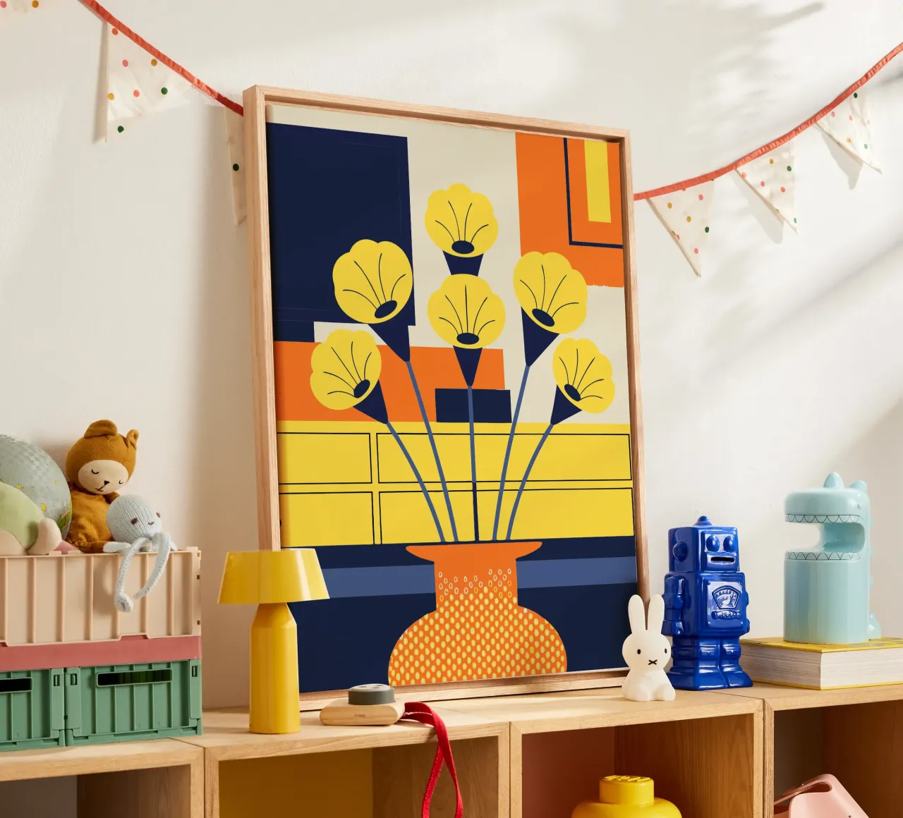 Bloemenvaas canvas met Baklijst van TODAY'S SHOP