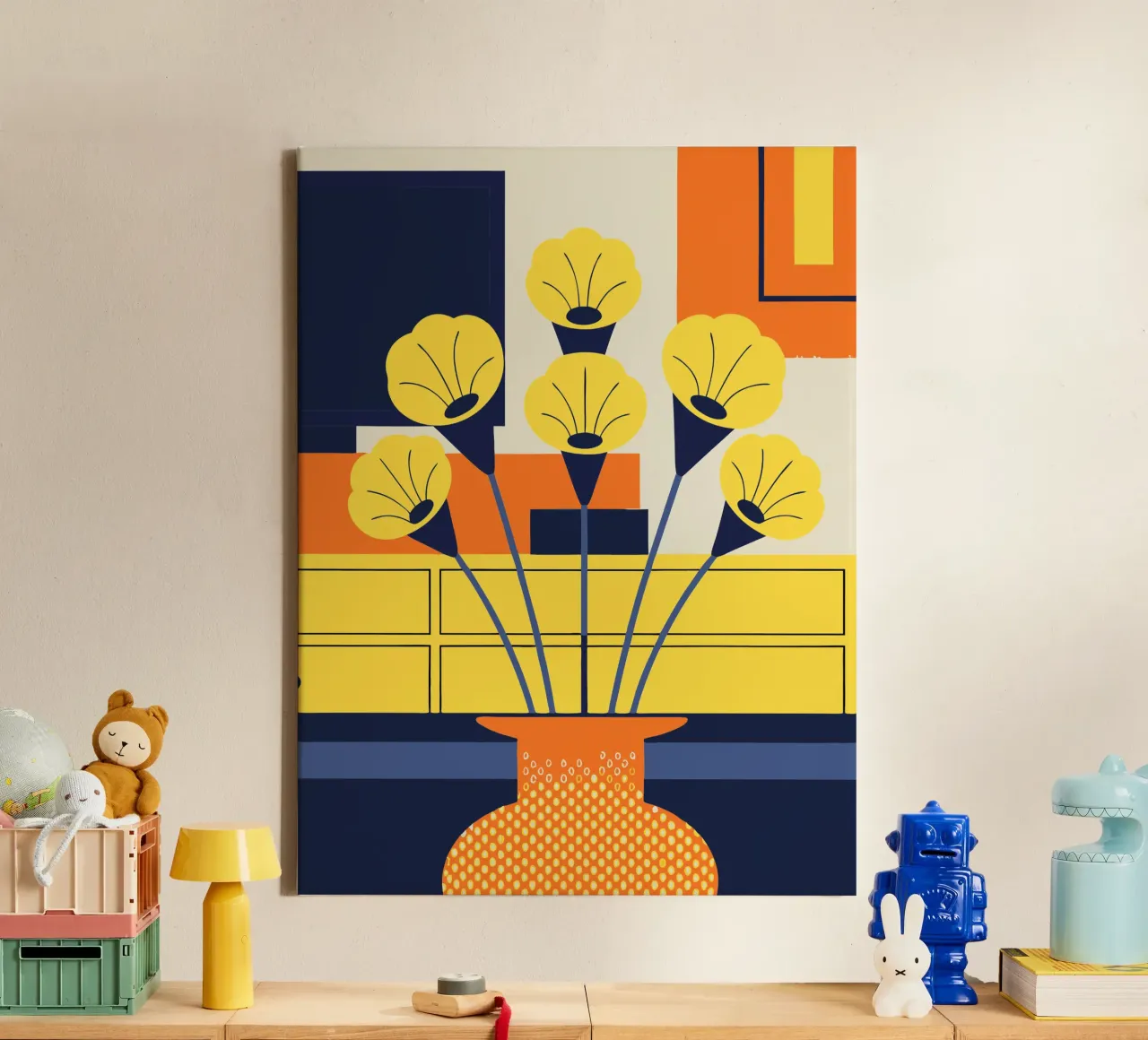Bloemenvaas canvas met Baklijst van TODAY'S SHOP