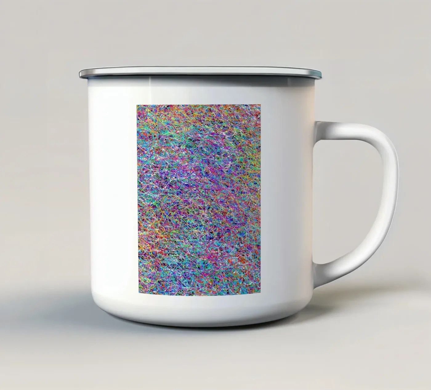Complex virtuality enamel mug by Carinaprint