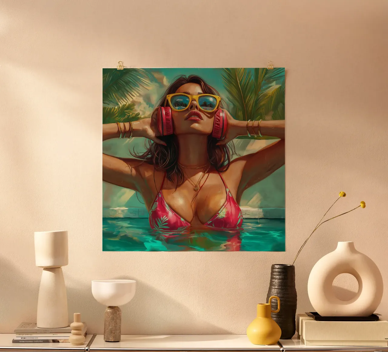 Summer Vibe poster con telaio in plastica da Motivate-Today