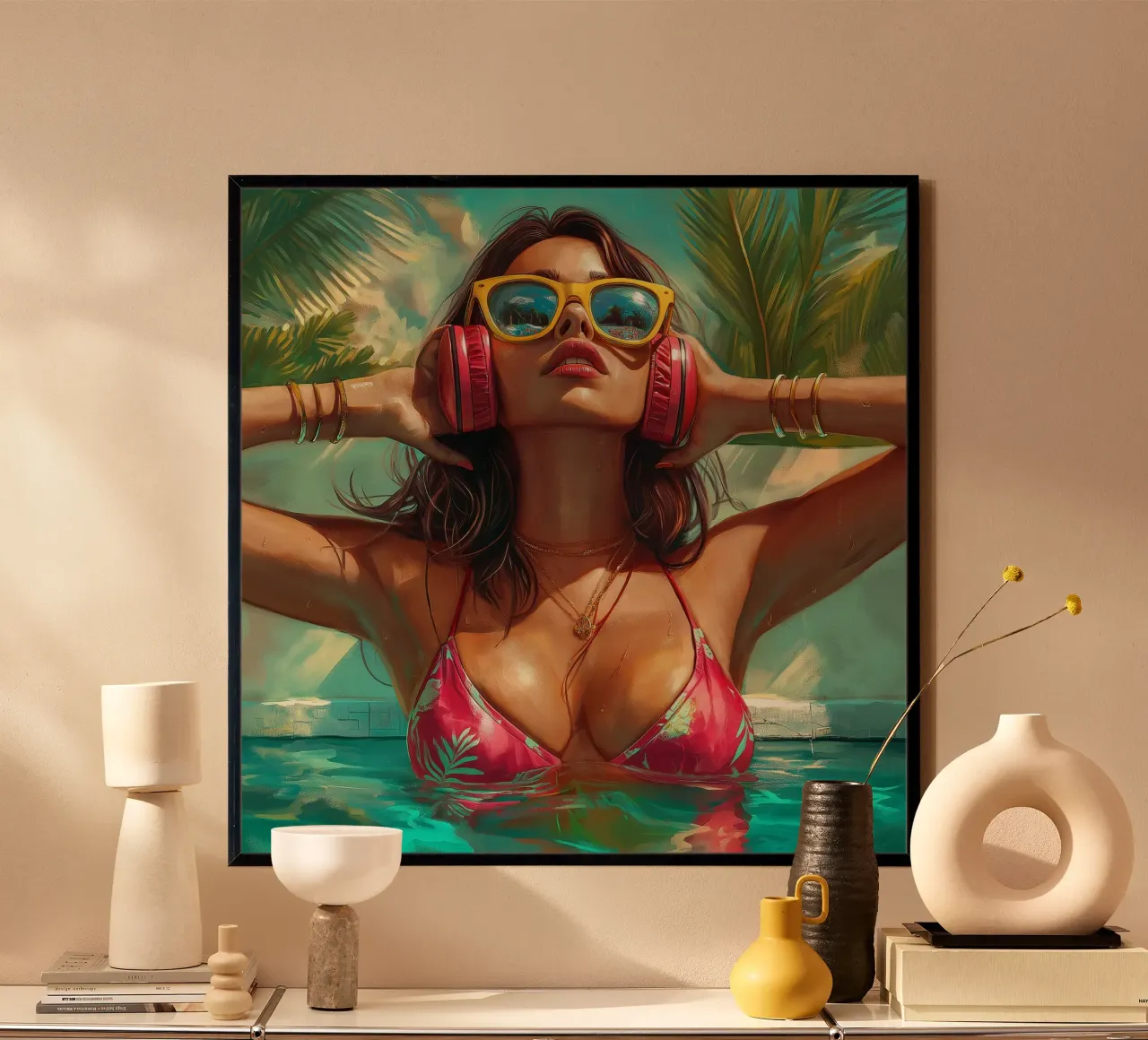 Summer Vibe poster con telaio in plastica da Motivate-Today