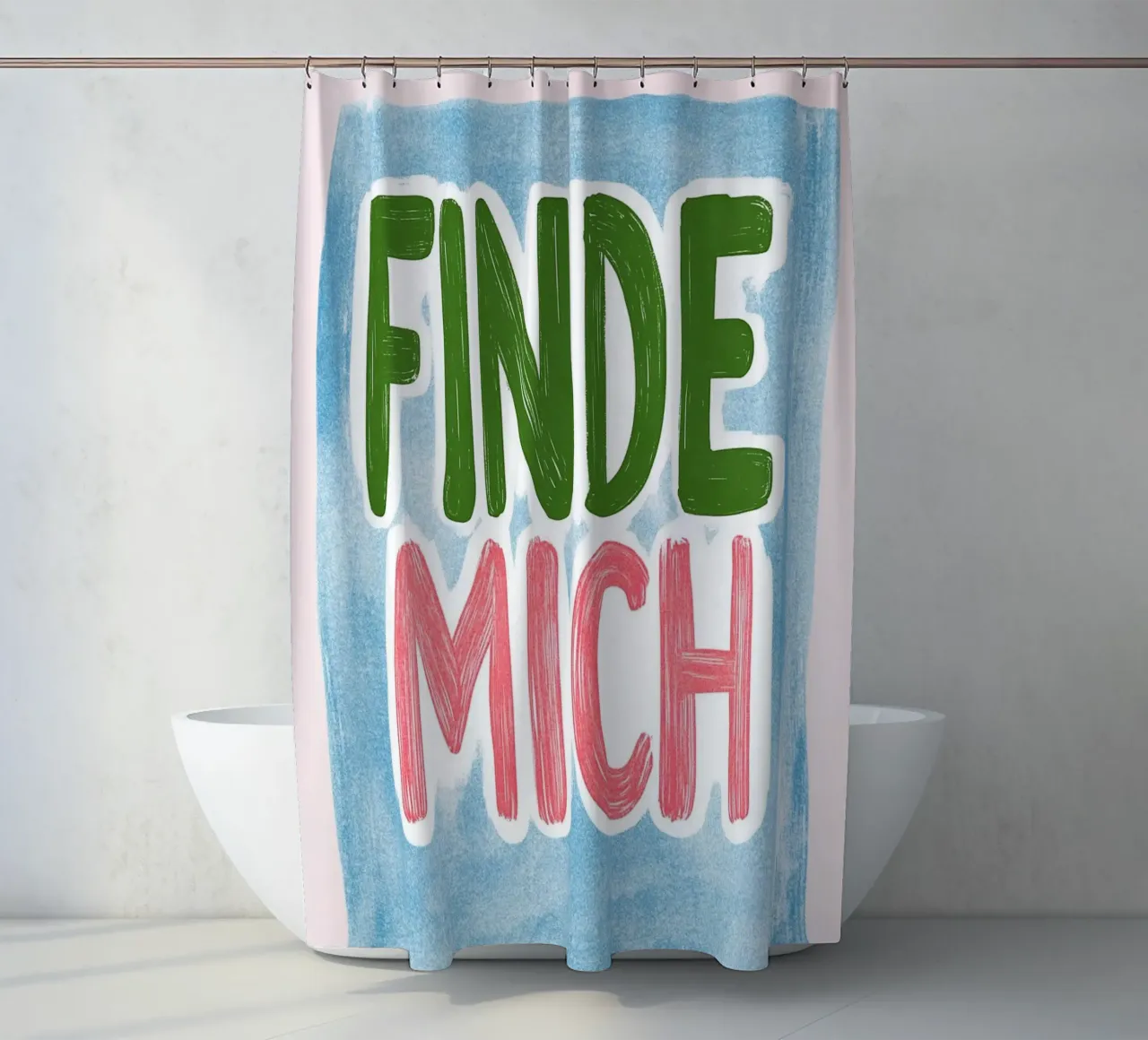 mich finden Duschvorhang von Carinaprint