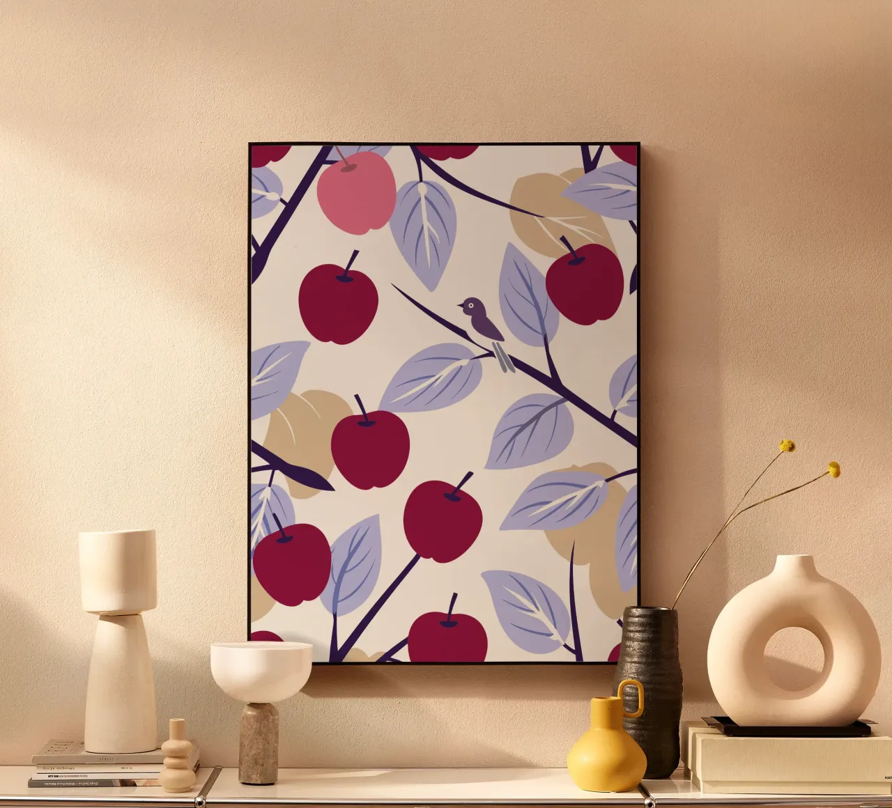 Apple And Bird Pettern alu-dibond by TODAY'S SHOP