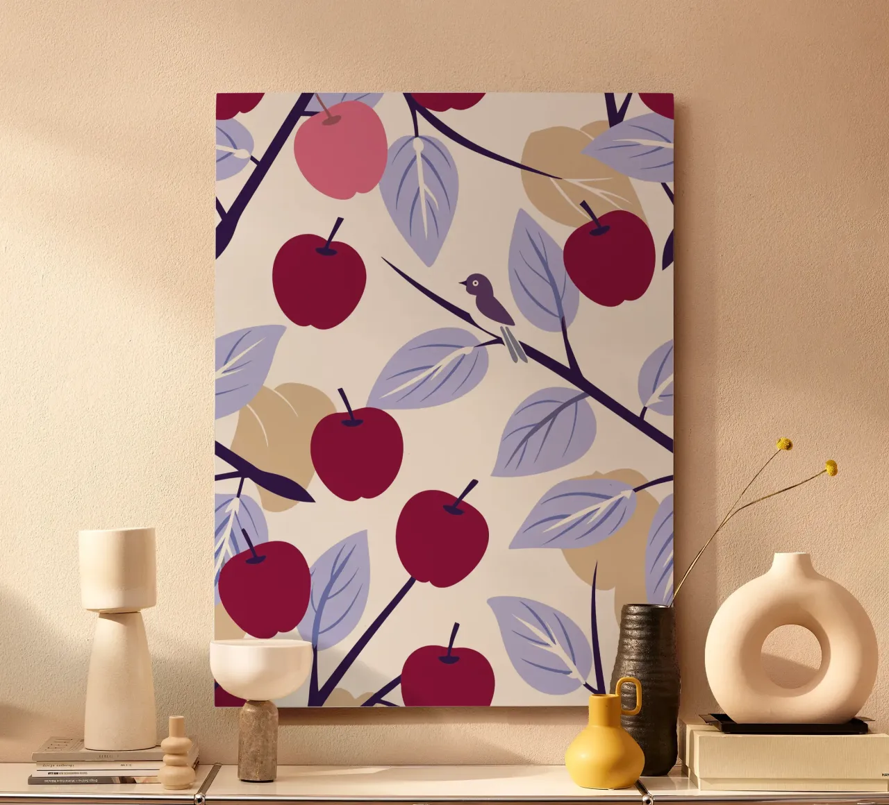 Apple And Bird Pettern alu-dibond by TODAY'S SHOP