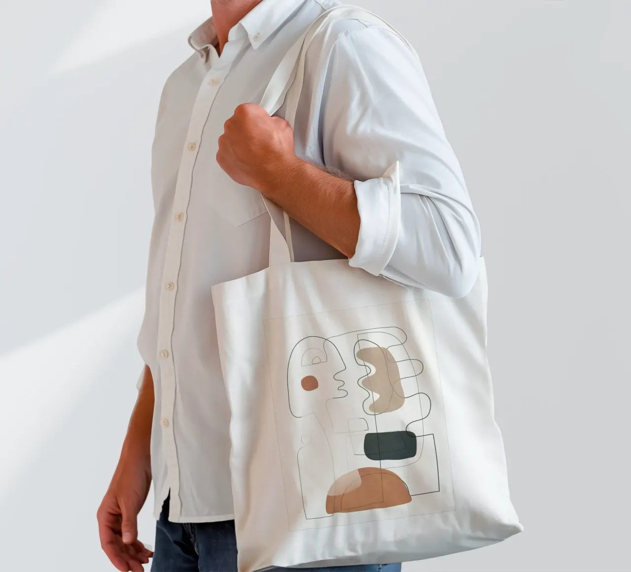 Movement Abstraction 3 borsa in juta da Nadjaa