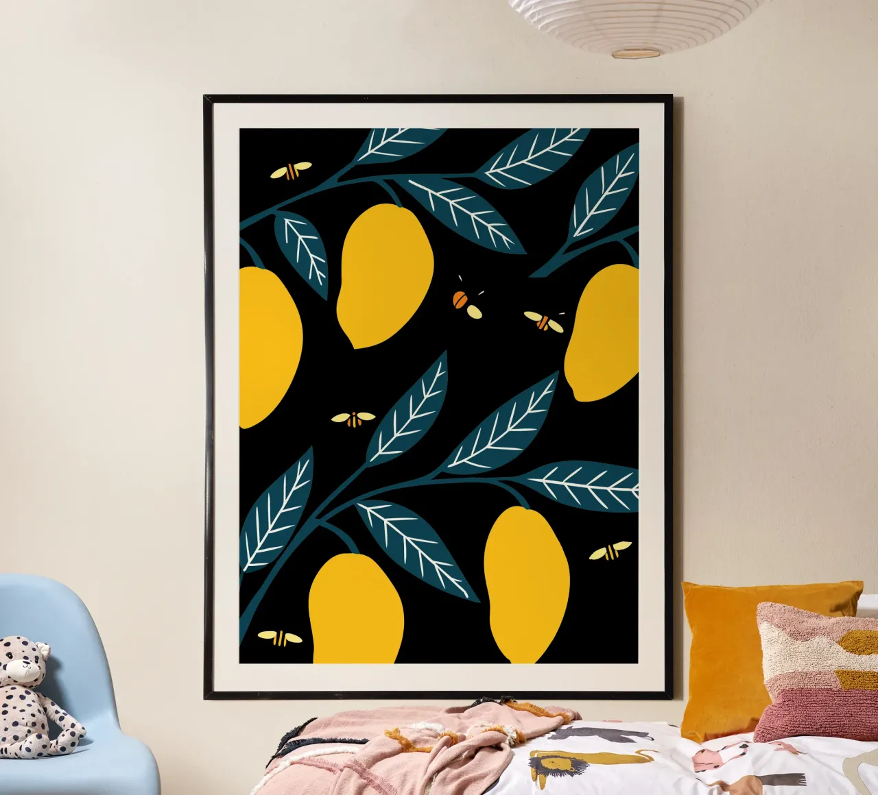 Limoni e rami poster con telaio in alluminio da TODAY'S SHOP