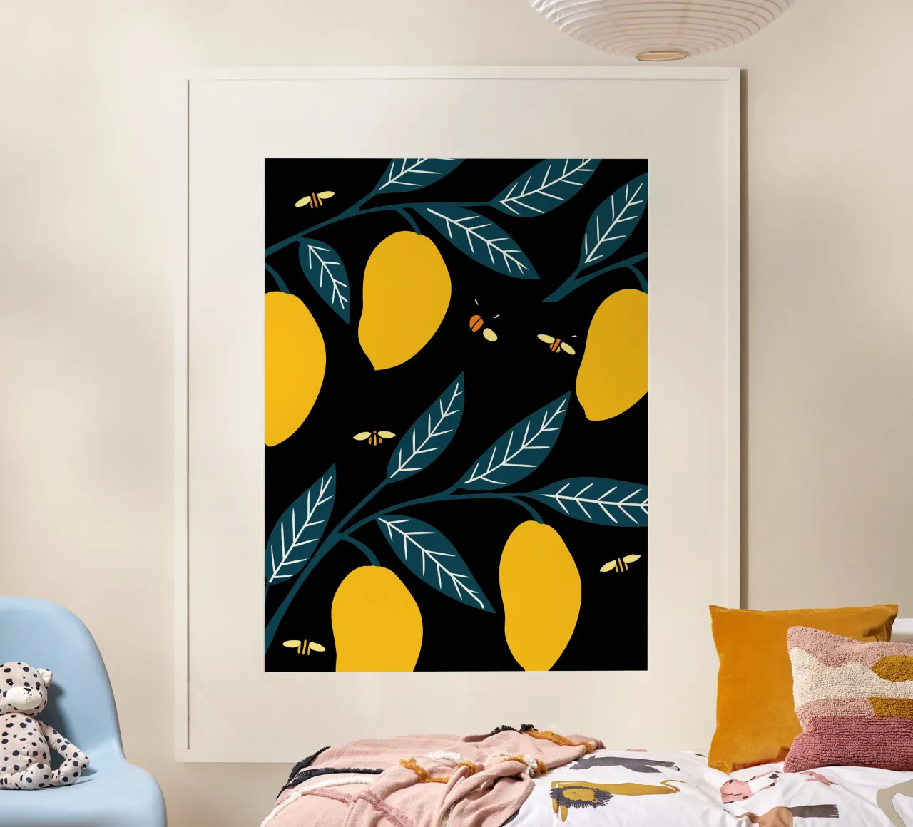 Limoni e rami poster con telaio in alluminio da TODAY'S SHOP