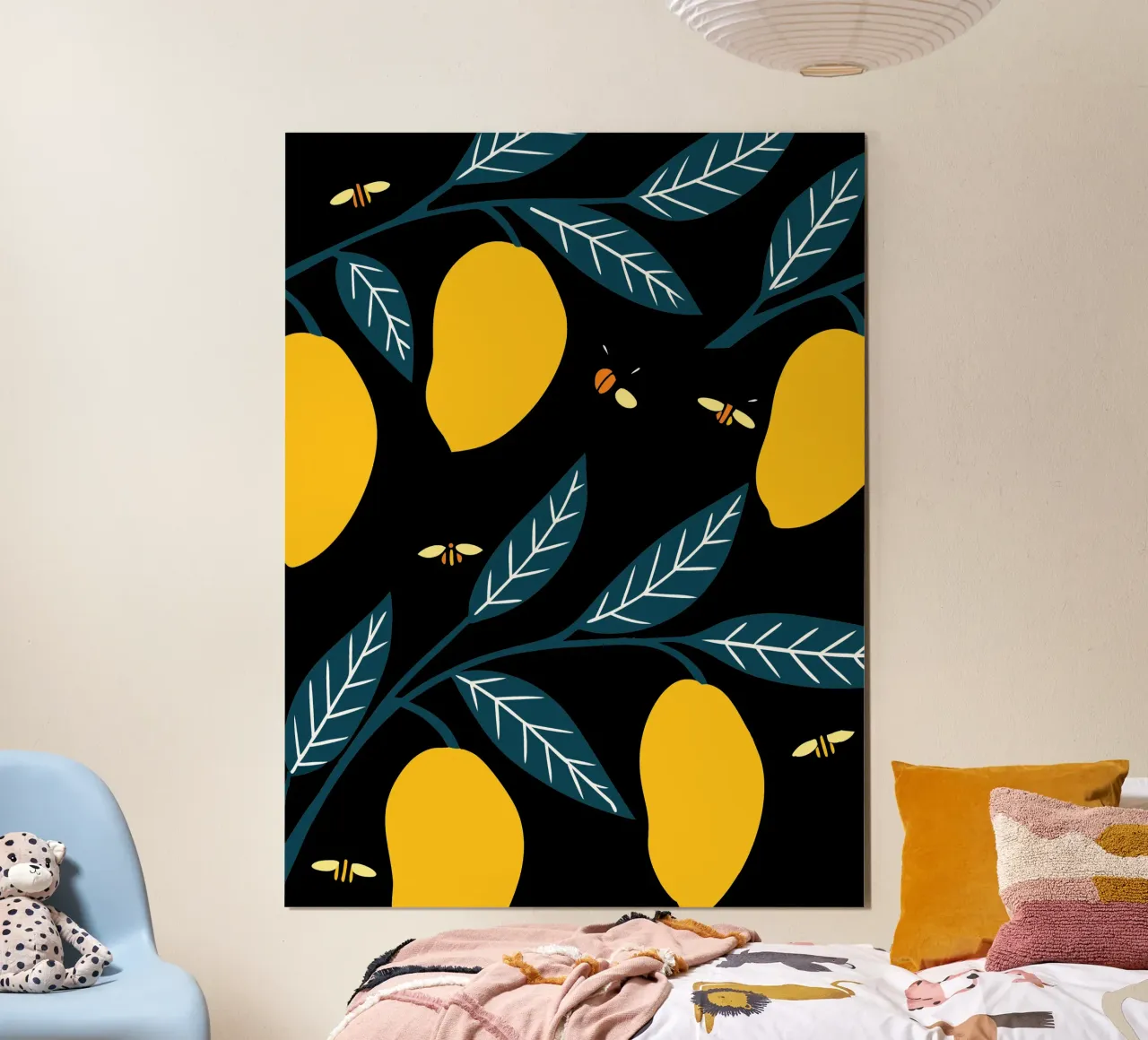 Limoni e rami poster con telaio in alluminio da TODAY'S SHOP