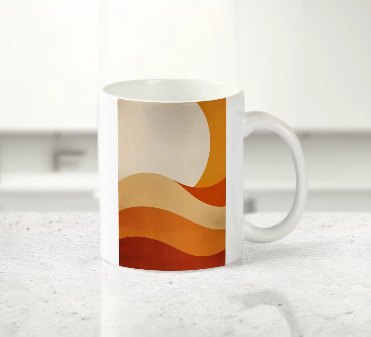 sole linee curve forme semplici geometria tazza in ceramica da Perry Kale