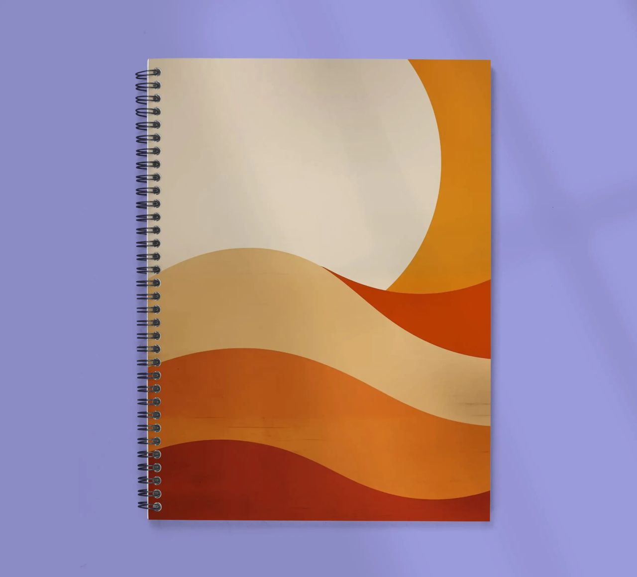 sun curved lines simple shapes geometry spiral notebook by Perry Kale