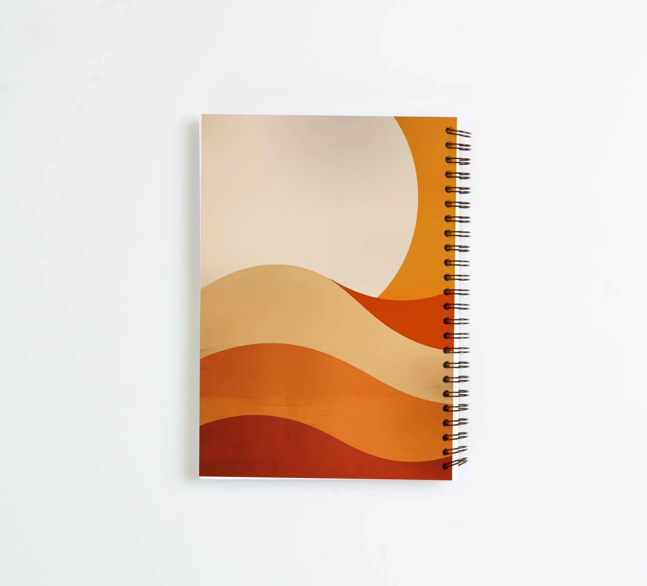 sun curved lines simple shapes geometry spiral notebook by Perry Kale