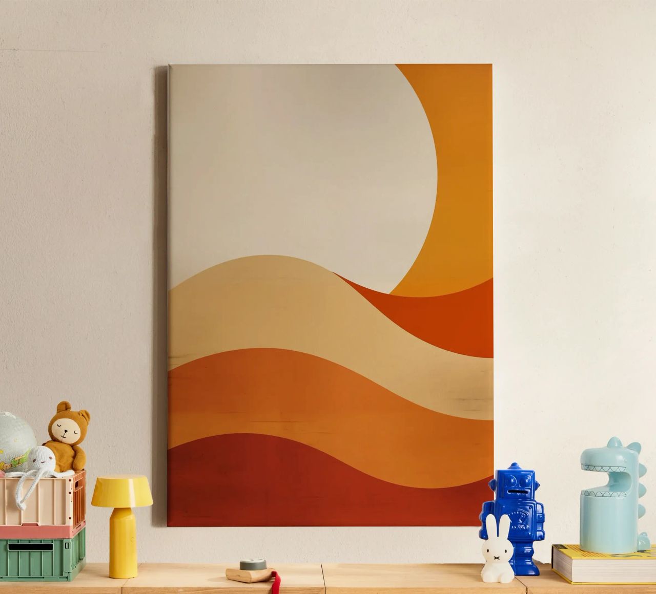 sun curved lines simple shapes geometry canvas by Perry Kale