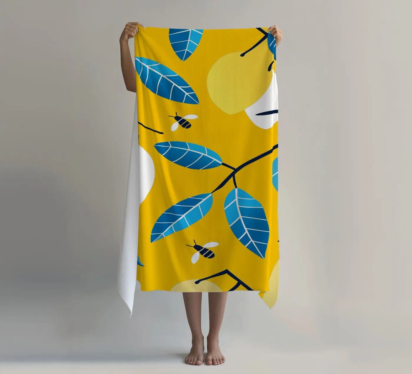 Lemon And Bees serviette de plage de TODAY'S SHOP