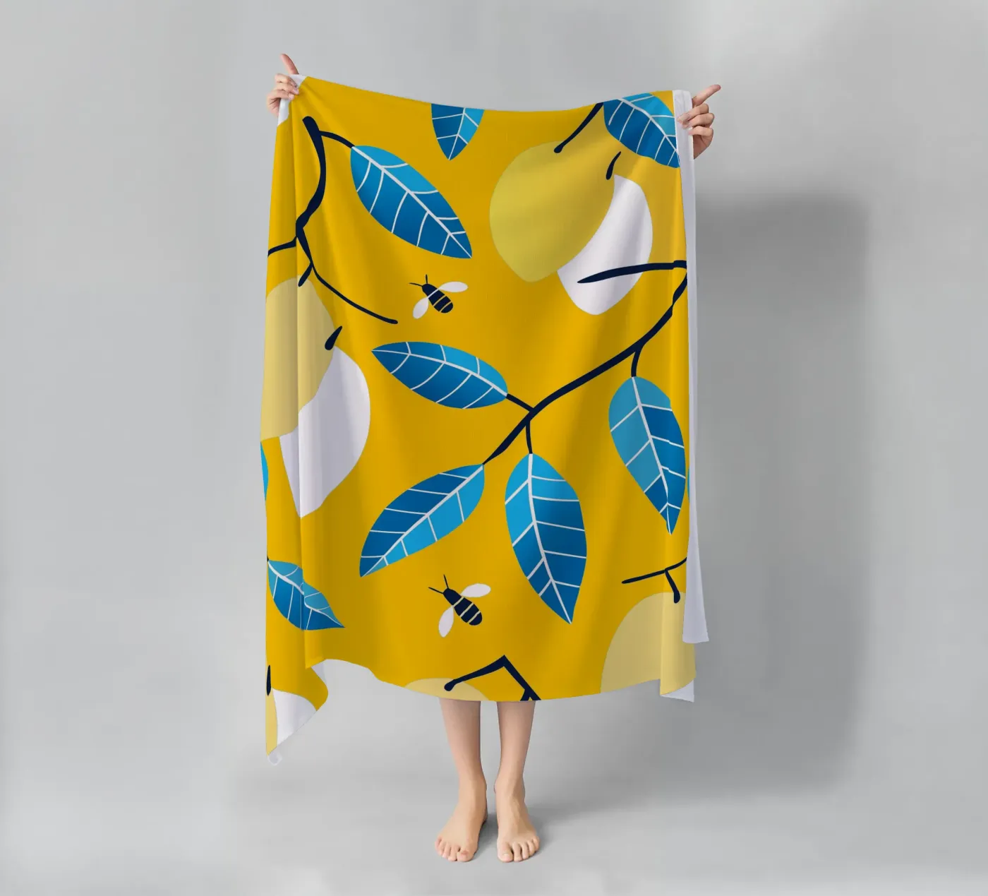 Lemon And Bees serviette de plage de TODAY'S SHOP