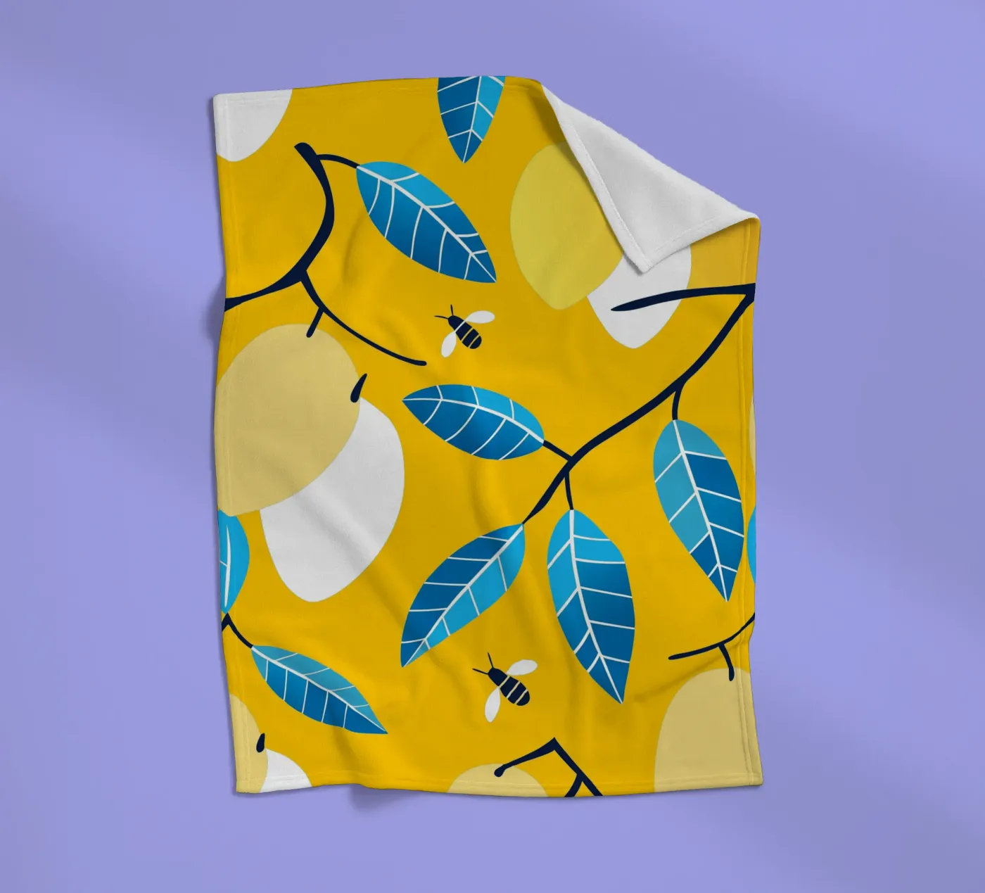 Lemon And Bees Fleecedecke von TODAY'S SHOP