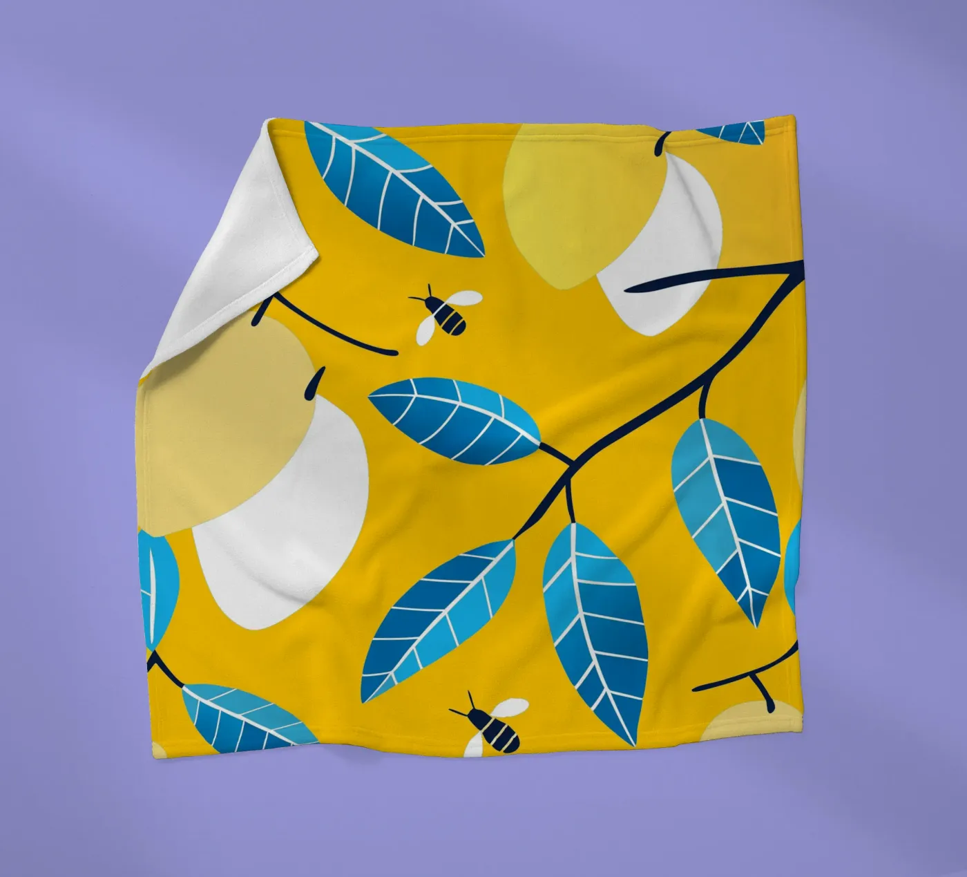 Lemon And Bees Fleecedecke von TODAY'S SHOP
