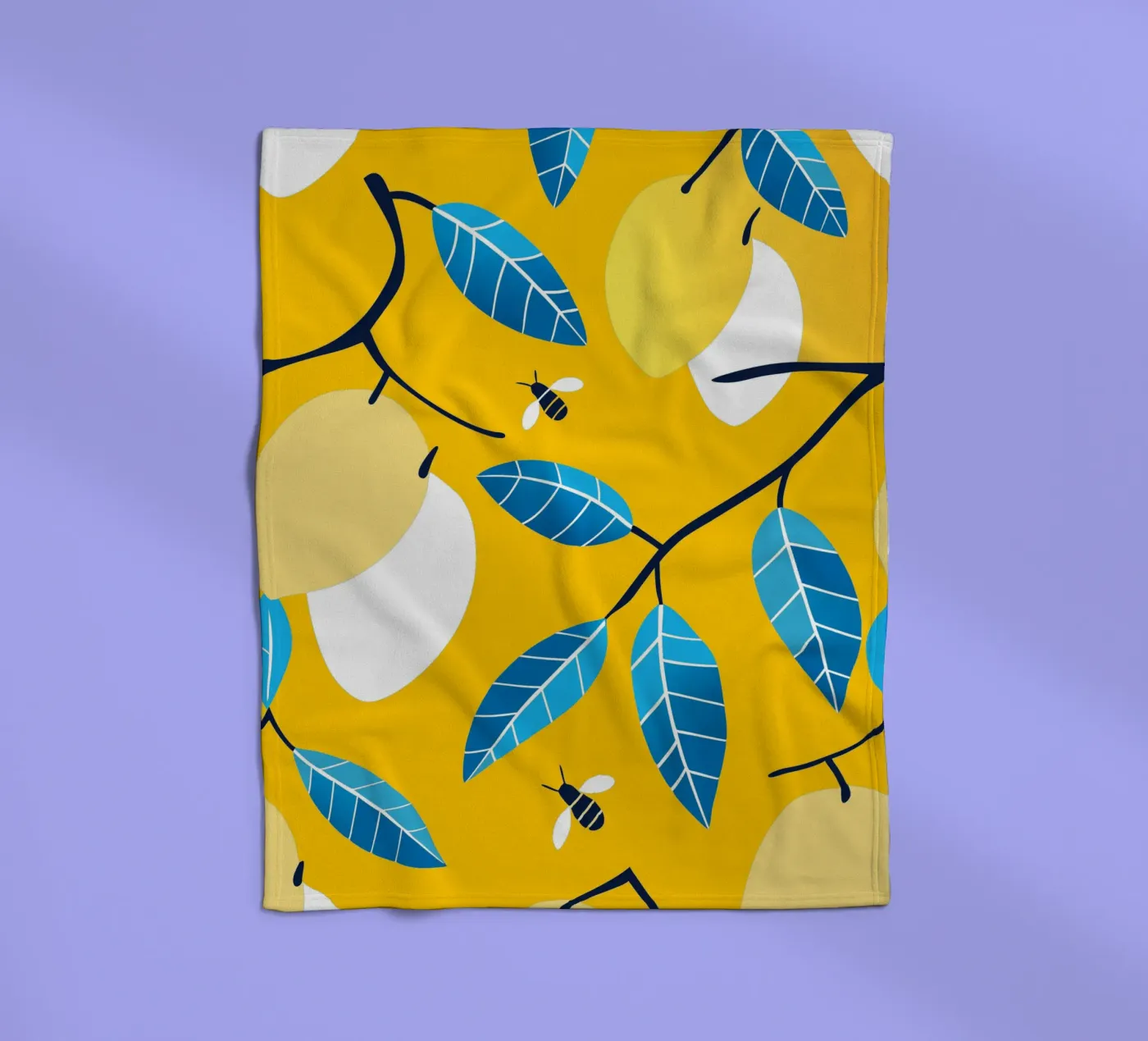 Lemon And Bees Fleecedecke von TODAY'S SHOP