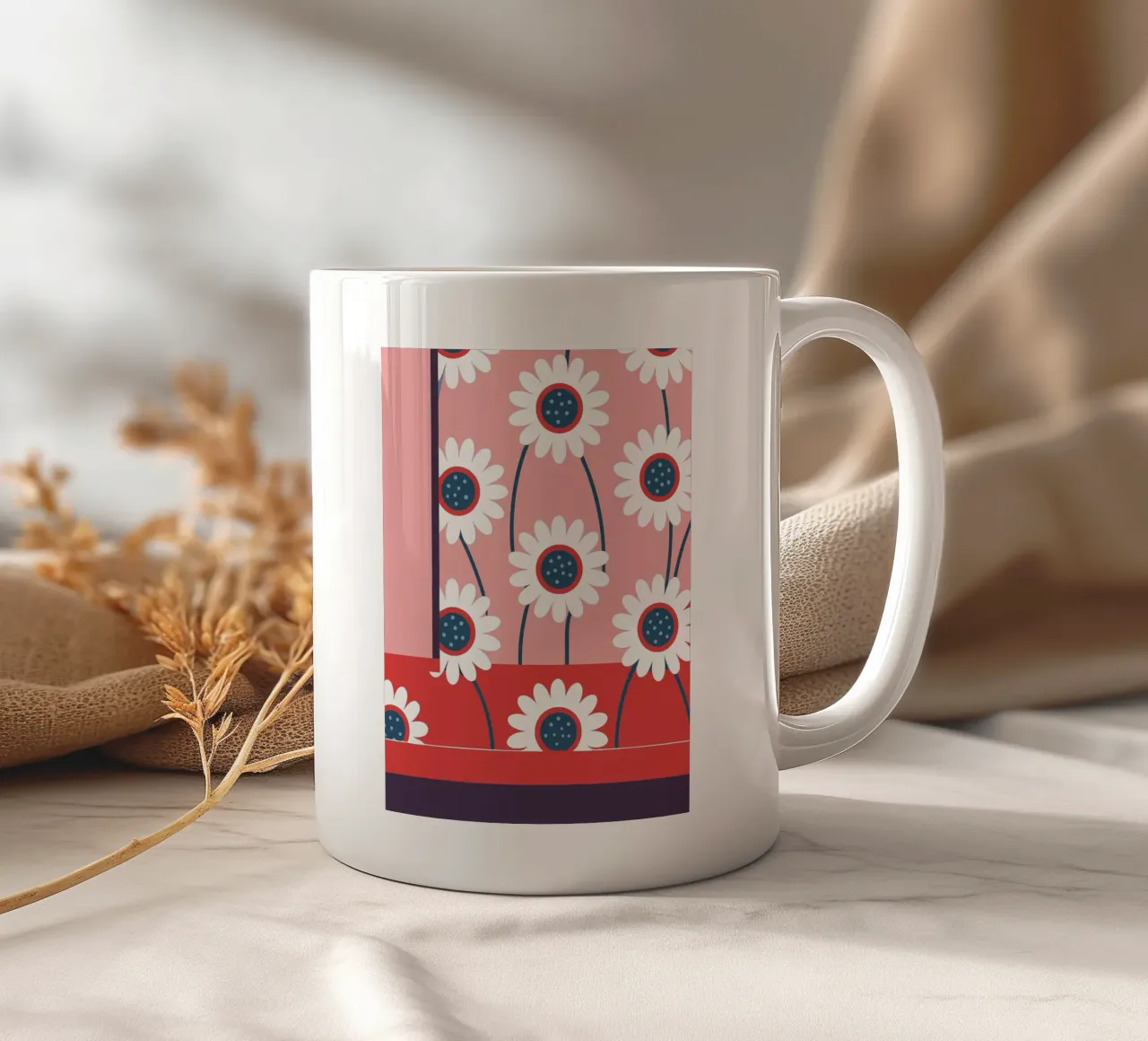 Fiore bianco tazza in ceramica da TODAY'S SHOP