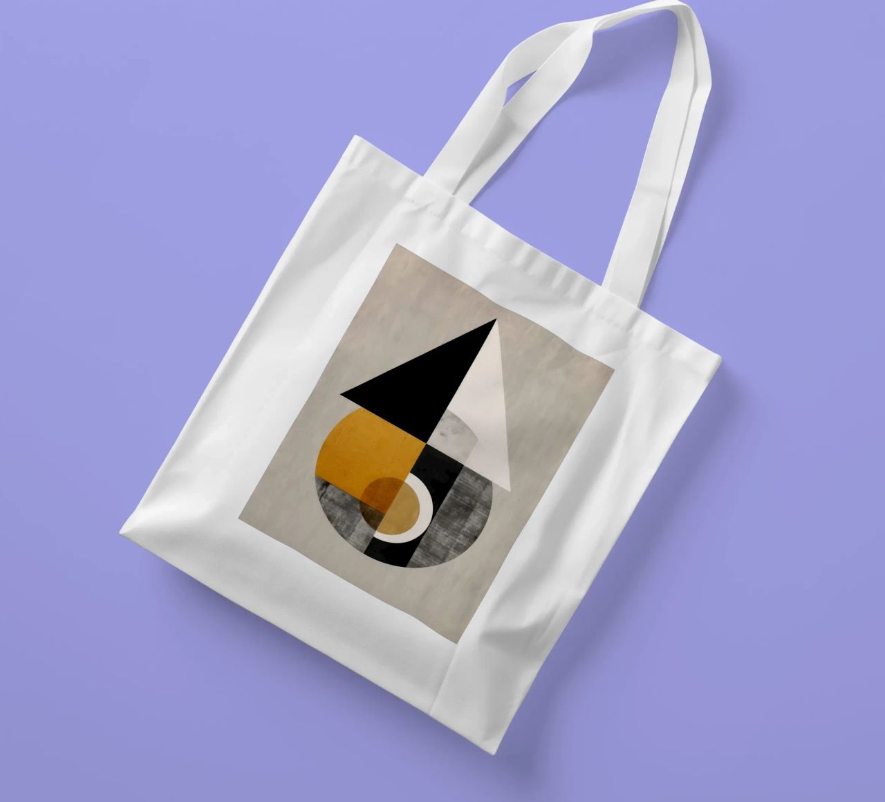 triángulo círculo formas geométricas composición abstracta tote bag de James Isaac Jackson