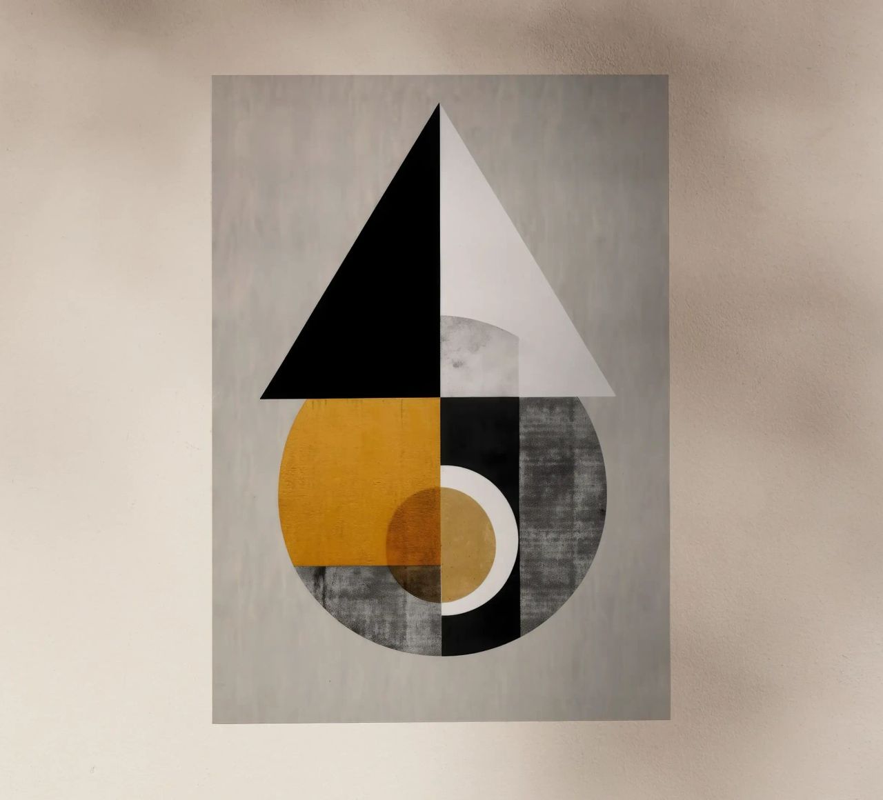 triángulo círculo formas geométricas composición abstracta lámina retroiluminada de James Isaac Jackson