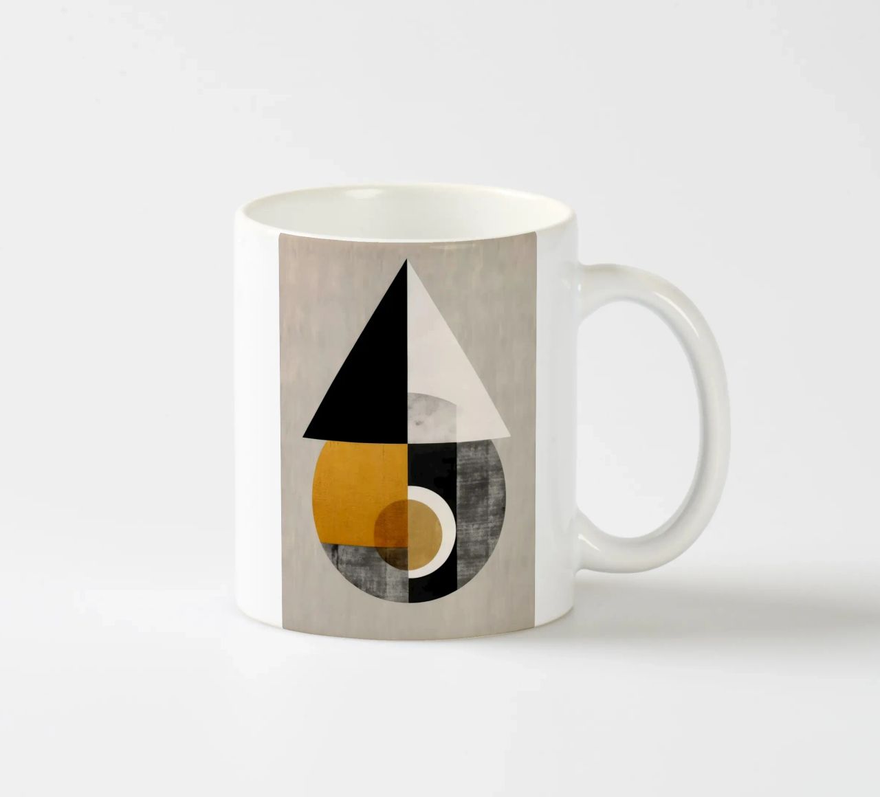 triángulo círculo formas geométricas composición abstracta taza de cerámica de James Isaac Jackson